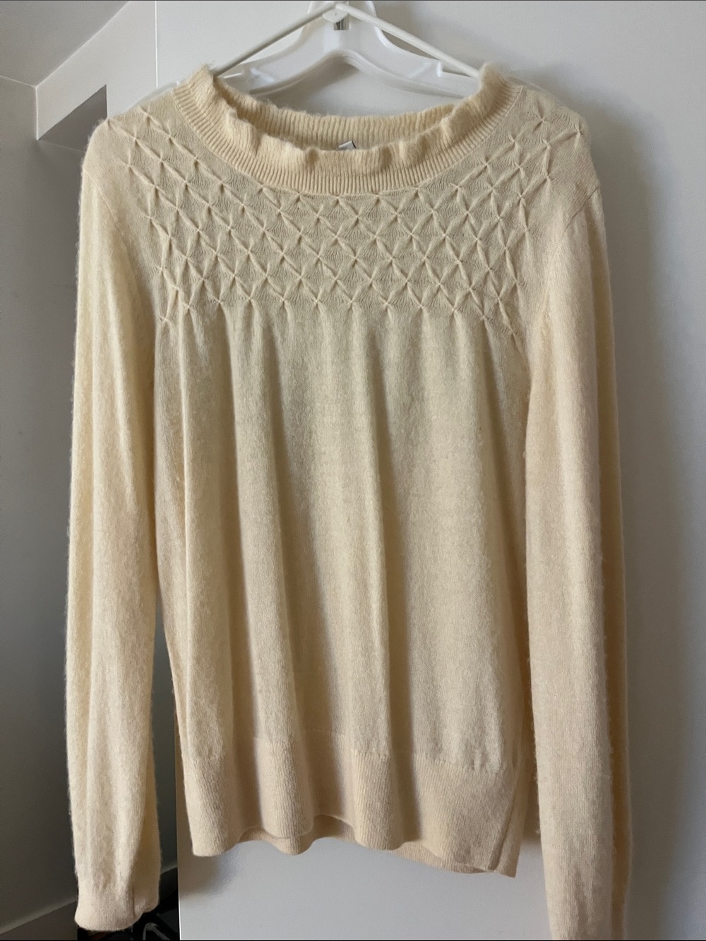 Cream Ruffle Sweater